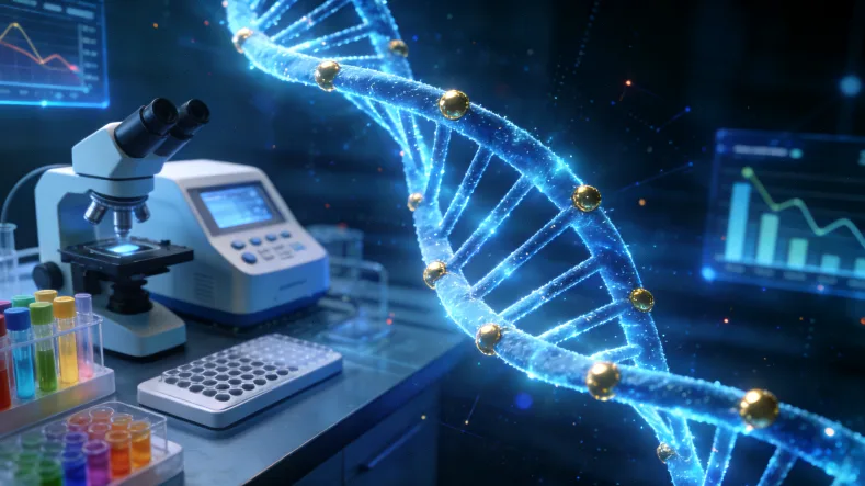 医生与患者共同观看NGS报告并进行讲解的场景