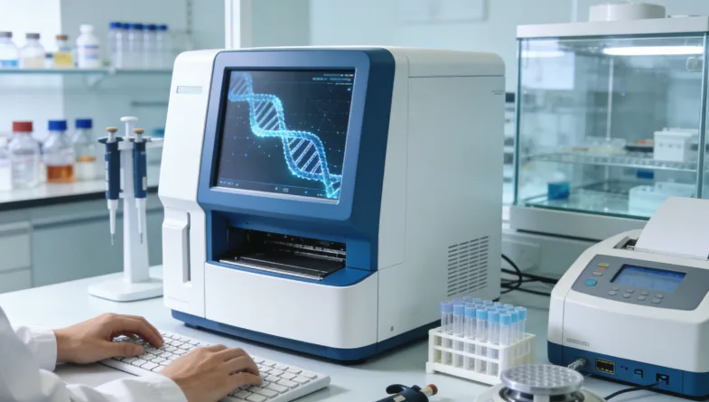 NGS实验室严格的分区与气流控制示意图