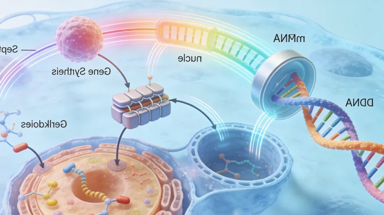 一张显示红绿分离信号的FISH检测显微镜下图片