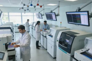 肺癌组织穿刺活检过程示意图