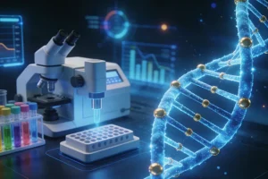 医生与患者共同查看CT影像胶片