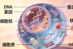 EGFR原发突变与T790M突变作用机制示意图
