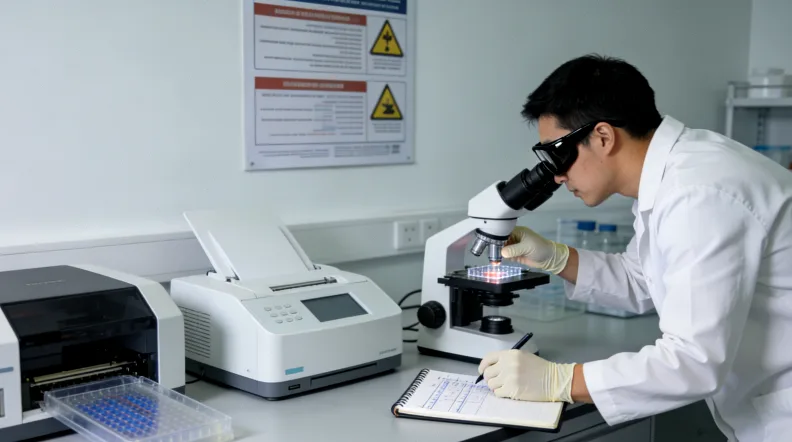 医生向患者解释基因检测报告的场景