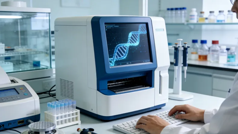 PCR毛细管电泳图：高含量与低含量样本的峰值对比