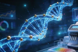 病理医生在显微镜下评估PD-L1染色切片