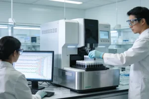 医生与患者共同查看PD-L1检测报告