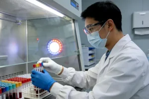 PD-L1蛋白与PD-1受体结合示意图