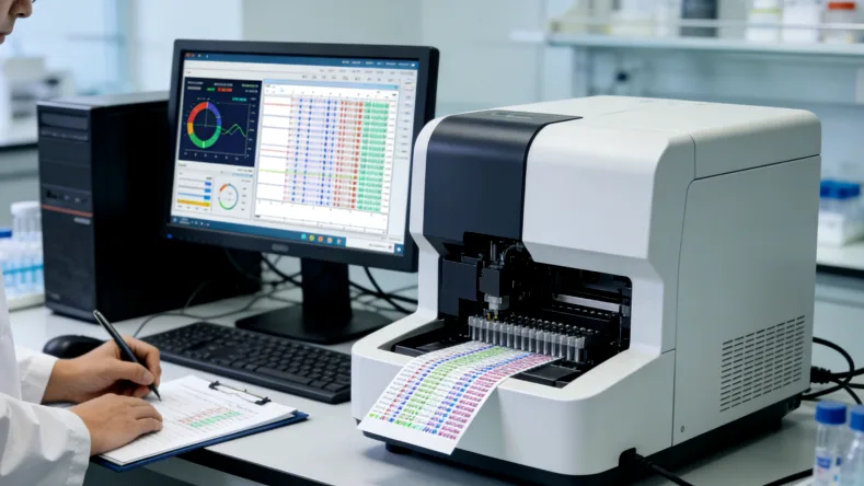 实验室中技术人员同时处理多份组织切片的场景
