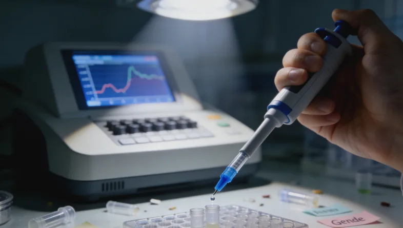 显微镜下并排显示的阳性对照组织与患者组织染色对比图