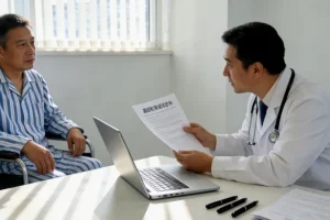 肺癌组织切片显示PD-L1染色阳性