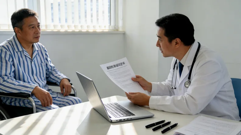 肺癌组织切片显示PD-L1染色阳性