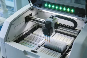 神经外科医生进行脑肿瘤立体定向活检手术示意图