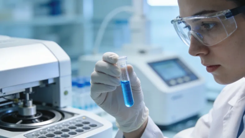 护士正在使用专用采血管进行规范采血操作