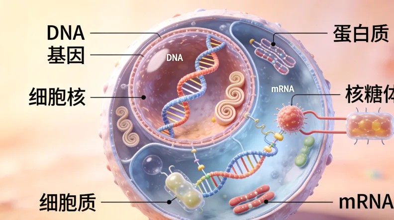 肿瘤异质性示意图:同一肿瘤内不同颜色的细胞代表不同突变