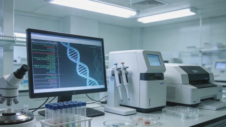 NGS测序仪在工作中的特写