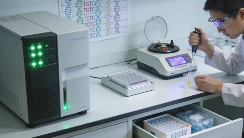 医生与患者共同查看ctDNA检测报告示意图