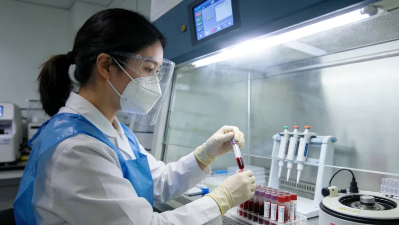 基因测序数据报告与DNA双螺旋结构示意图