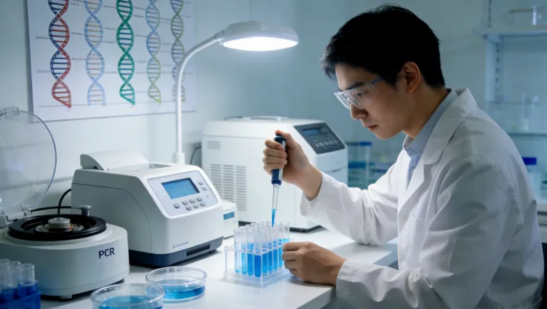 年轻患者与医生讨论基因检测报告示意图