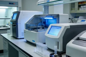 显微镜下肠癌组织切片与DNA双螺旋结构对比图