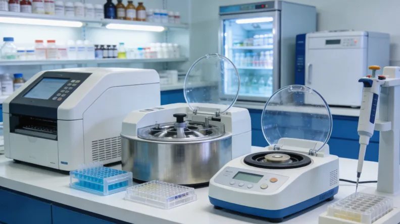 实验室技术人员操作下一代测序（NGS）仪器