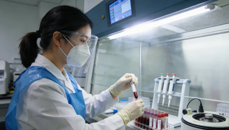 医生与患者共同查看基因检测报告示意图